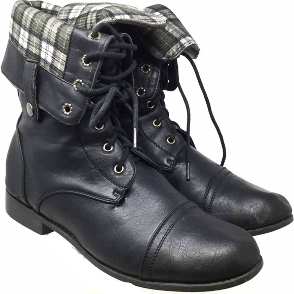 steel blue lace up boots